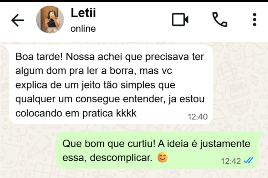 Depoimento da Letii sobre o guia de Cafeomância
